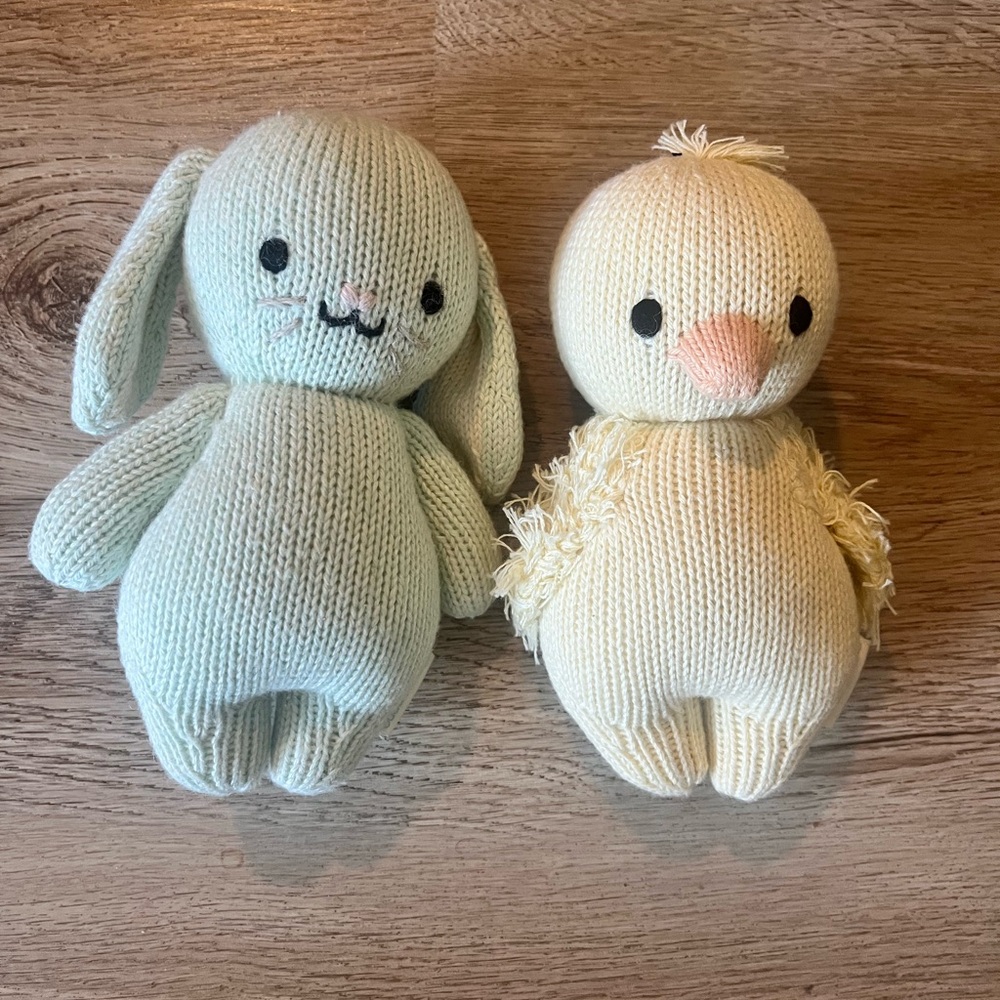 Cuddle + Kind Hand-Knit Plush Bunny & Duckling Duo - The Baby Collection